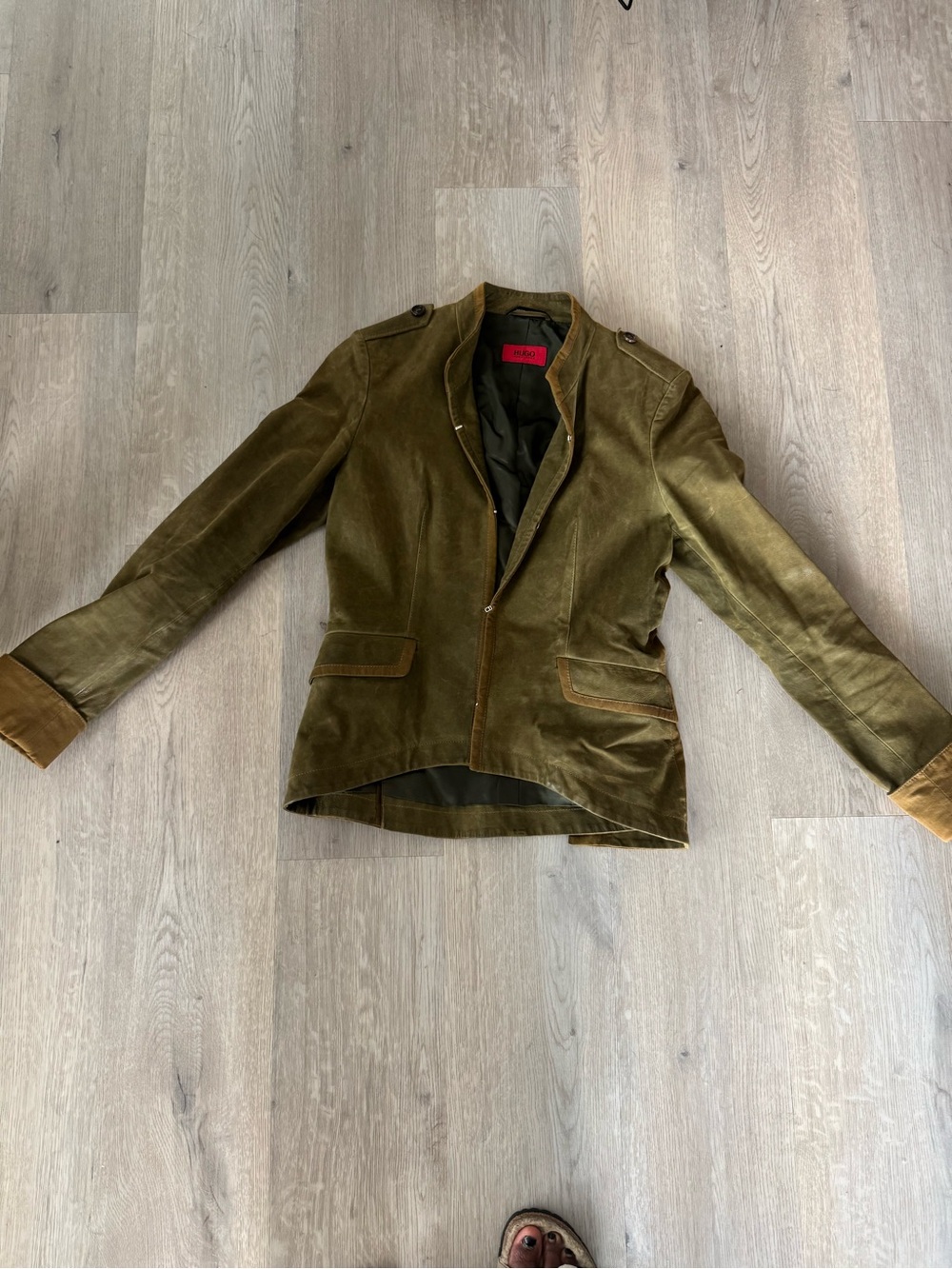 HUGO Olive Green Velvet Blazer